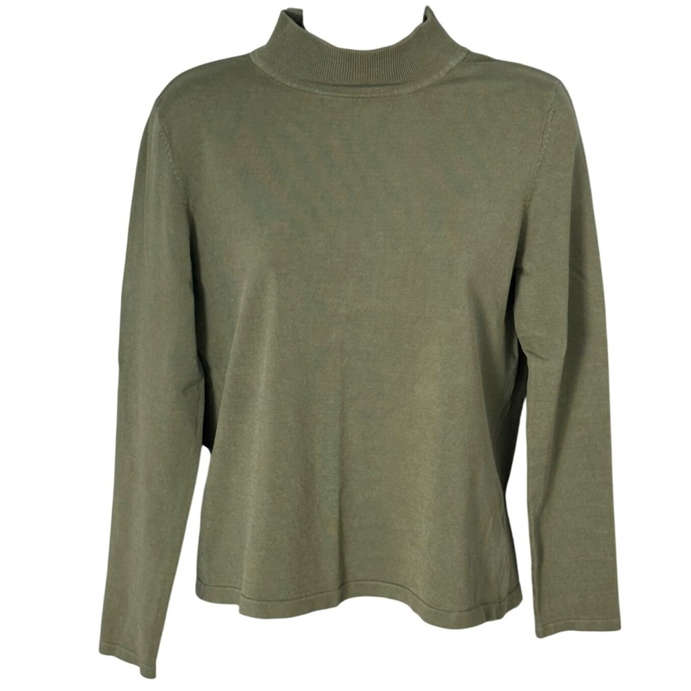 Pendleton Vintage Mock Neck Silk Blend Sweater Sage Green Sz S Long Sleeve Knit